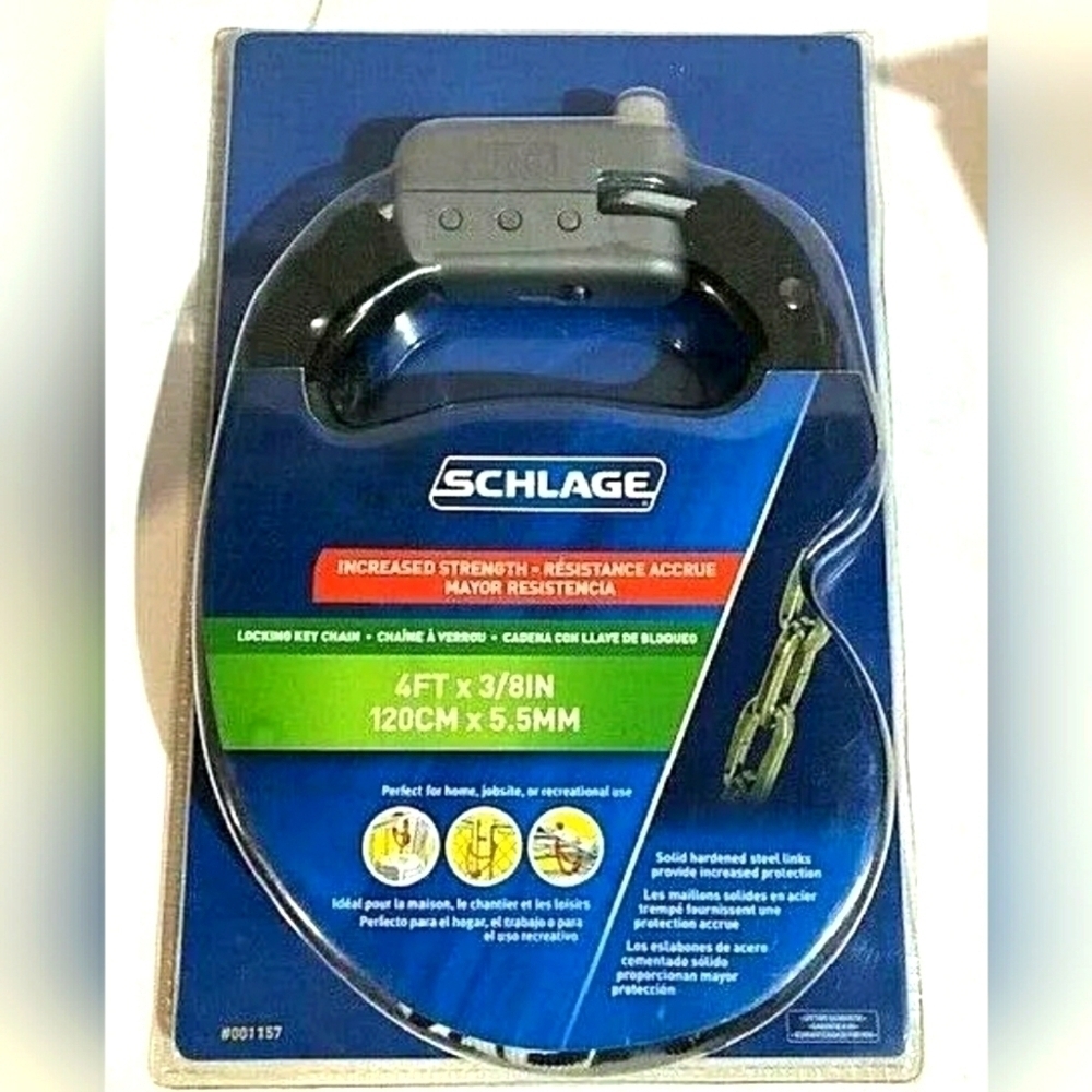 Schlage Locking Key Chain 4 x 3/8  New Sealed in Package